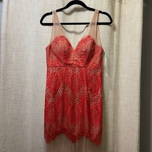 Beautiful floor length mesh and lace dress!